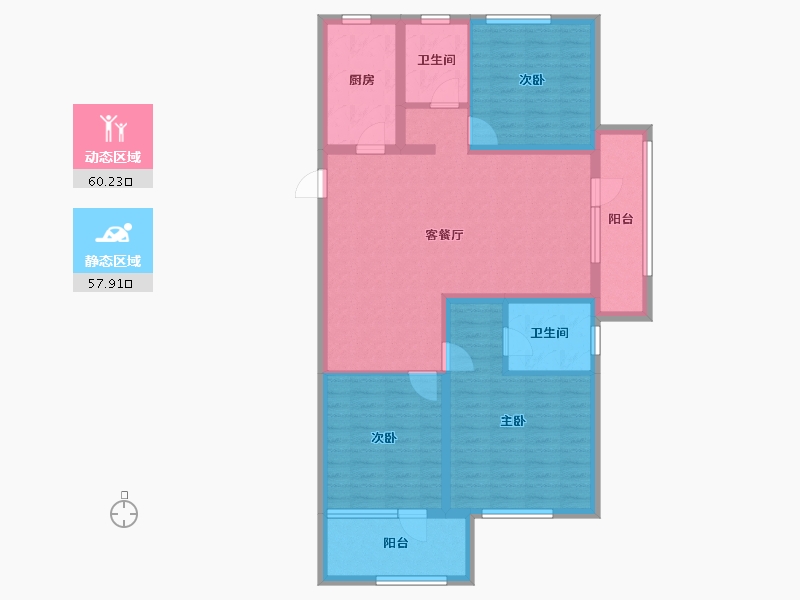 山东省-济宁市-金色兰庭香堤-105.35-户型库-动静分区