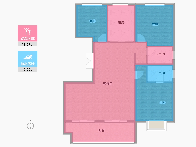 山东省-菏泽市-万城蓝钻庄园-106.41-户型库-动静分区