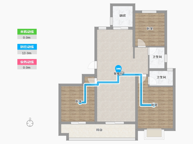 山东省-泰安市-帝景郦城-96.69-户型库-动静线