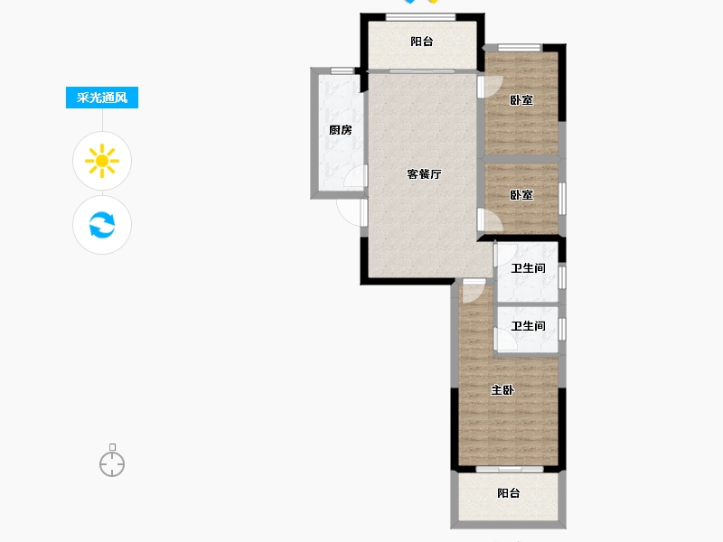 河南省-漯河市-昌建新水岸-92.00-户型库-采光通风