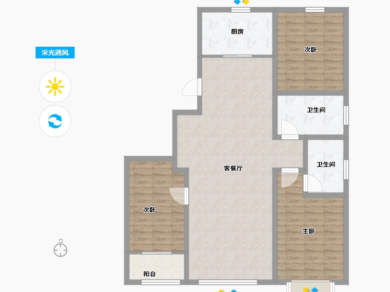 山东省-潍坊市-九州方园国际-117.88-户型库-采光通风