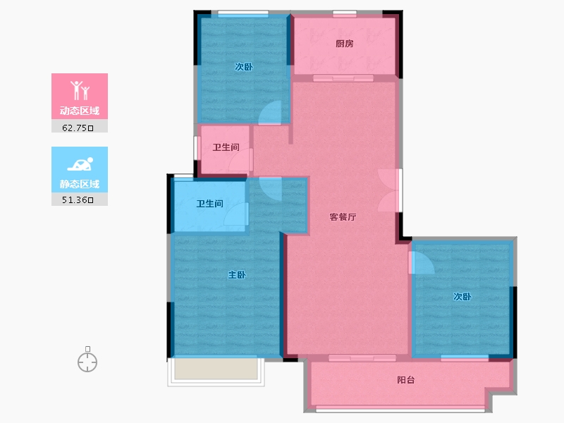 河南省-南阳市-中梁金科江山印-102.94-户型库-动静分区