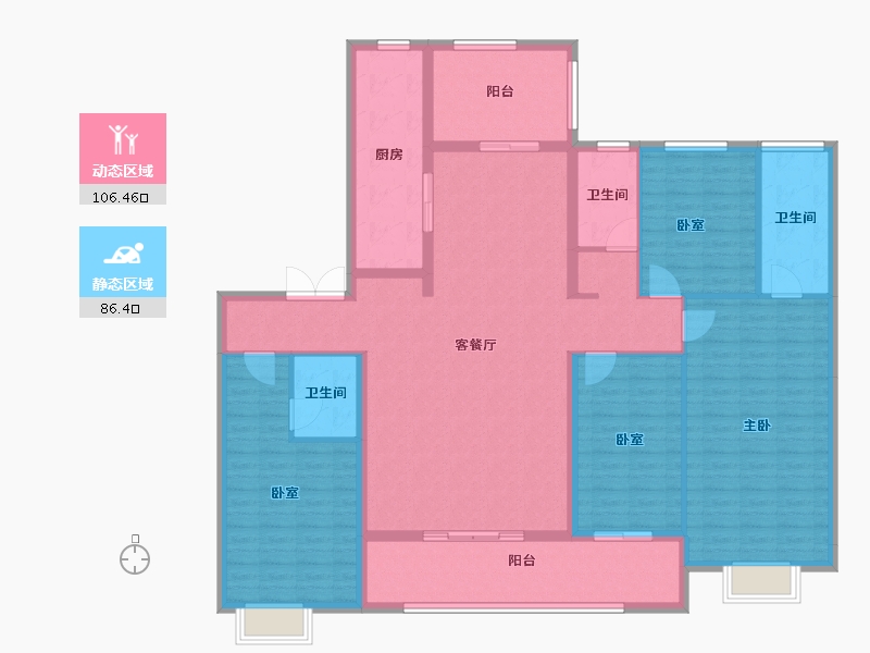 山东省-潍坊市-恒信领峰-176.00-户型库-动静分区