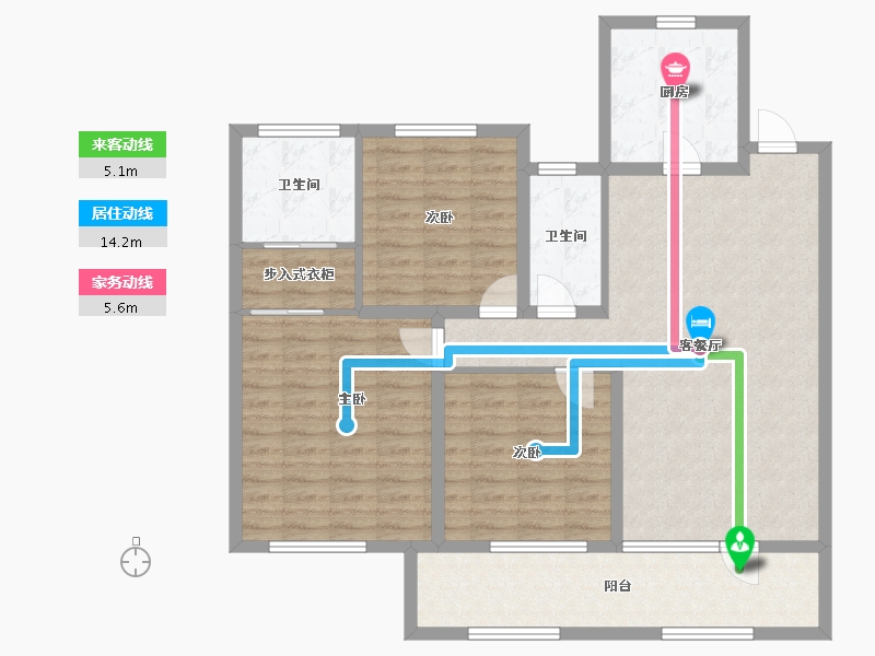 山东省-济宁市-金色兰庭香堤-110.60-户型库-动静线