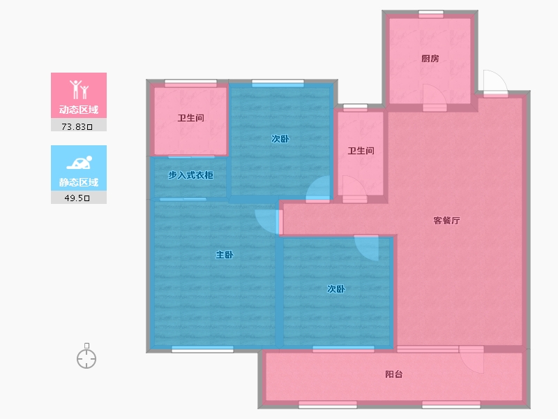 山东省-济宁市-金色兰庭香堤-110.60-户型库-动静分区