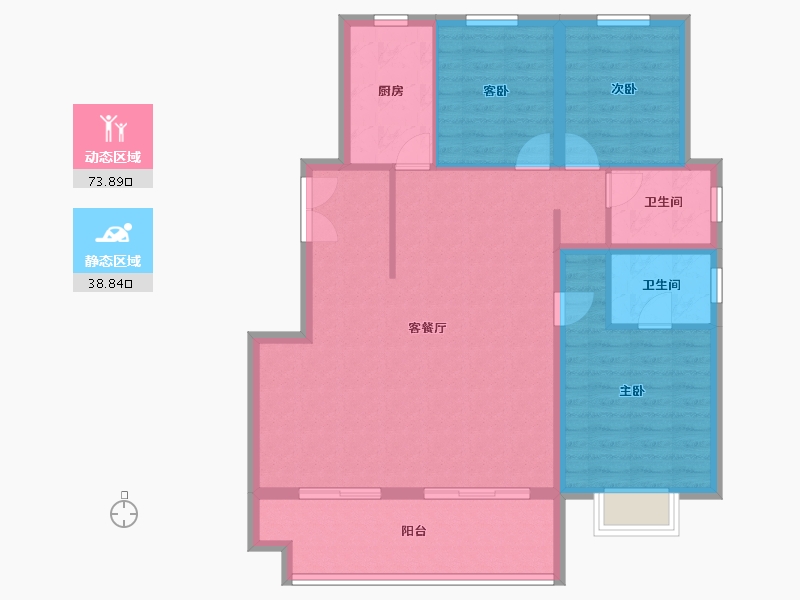 山东省-菏泽市-万城蓝钻庄园-102.40-户型库-动静分区