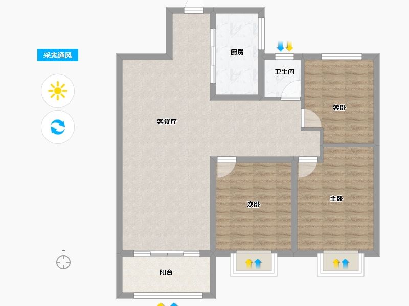 山东省-菏泽市-中达祥泰御府-92.80-户型库-采光通风