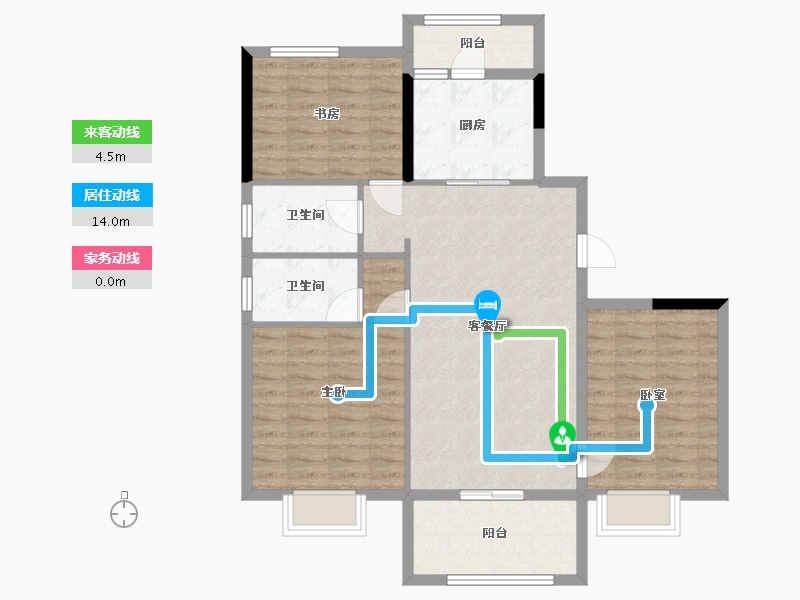 贵州省-黔西南布依族苗族自治州-碧桂园·安龙1号-93.50-户型库-动静线