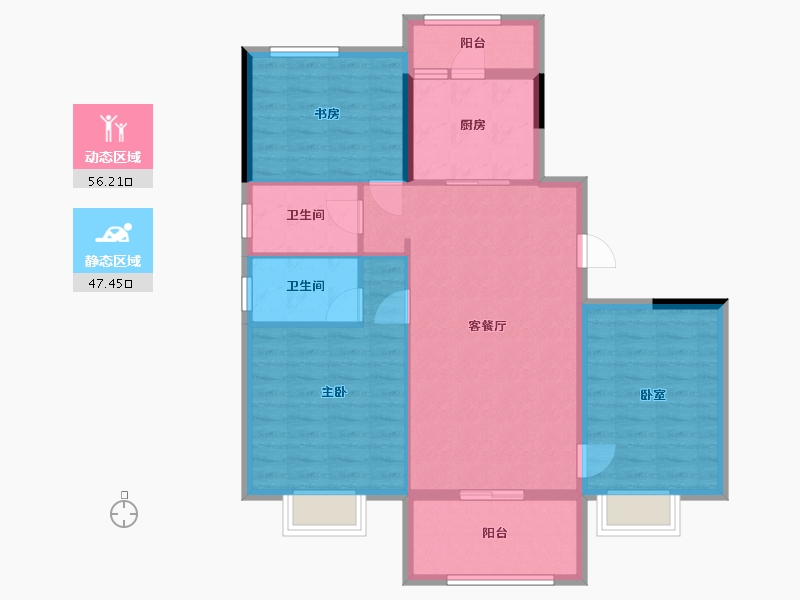 贵州省-黔西南布依族苗族自治州-碧桂园·安龙1号-93.50-户型库-动静分区