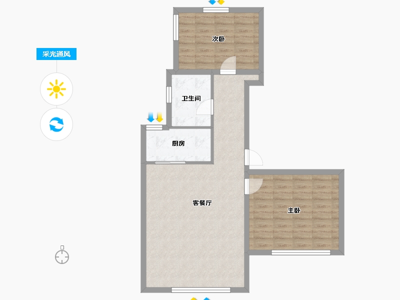 山东省-烟台市-月季花城-74.46-户型库-采光通风