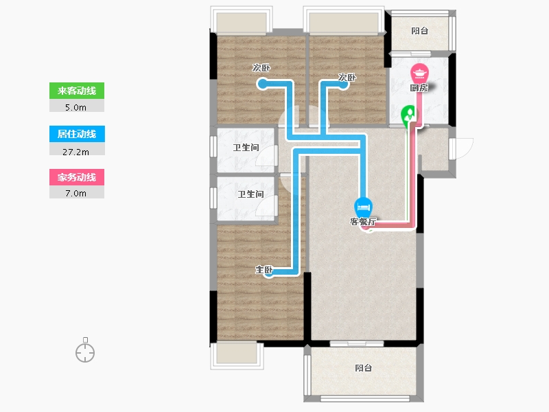 湖北省-黄石市-正泰华府-96.41-户型库-动静线