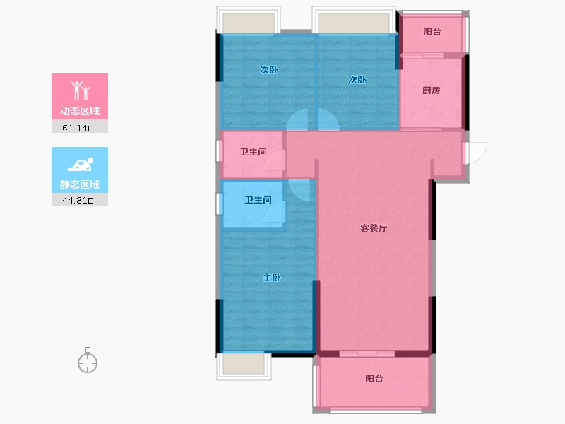 湖北省-黄石市-正泰华府-96.41-户型库-动静分区