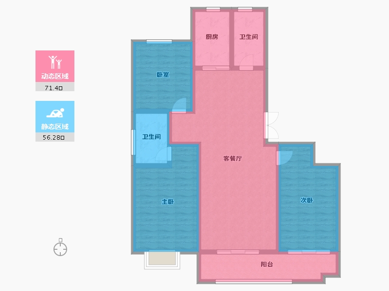 山东省-潍坊市-恒信领峰-114.61-户型库-动静分区