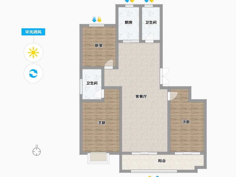 山东省-潍坊市-恒信领峰-114.61-户型库-采光通风