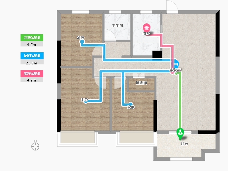 湖北省-黄石市-正泰华府-84.79-户型库-动静线