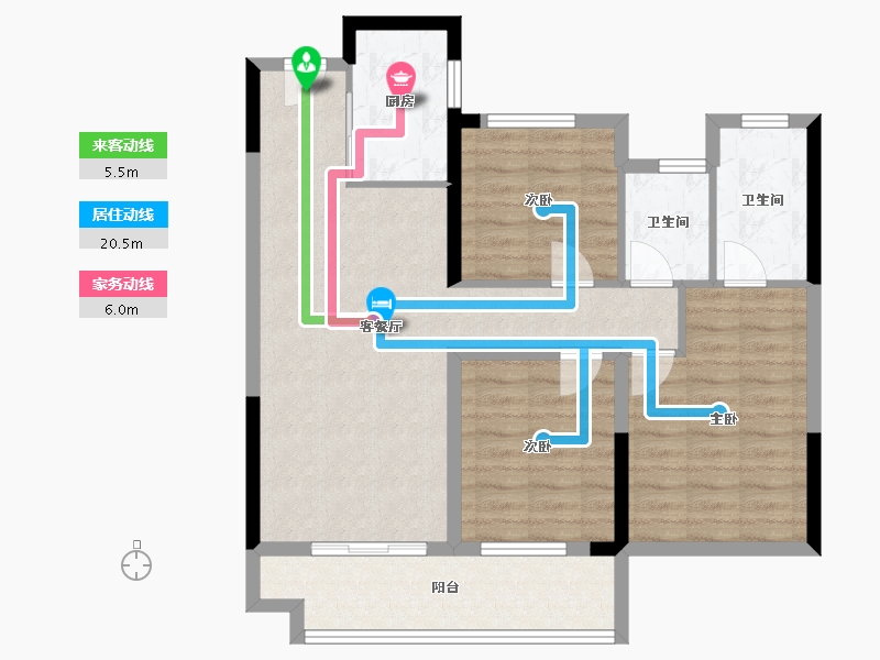 河南省-南阳市-中梁金科江山印-85.77-户型库-动静线