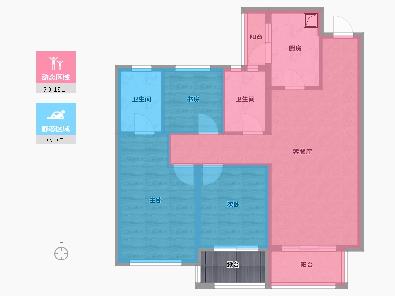 湖南省-岳阳市-江河颐璟城-79.31-户型库-动静分区