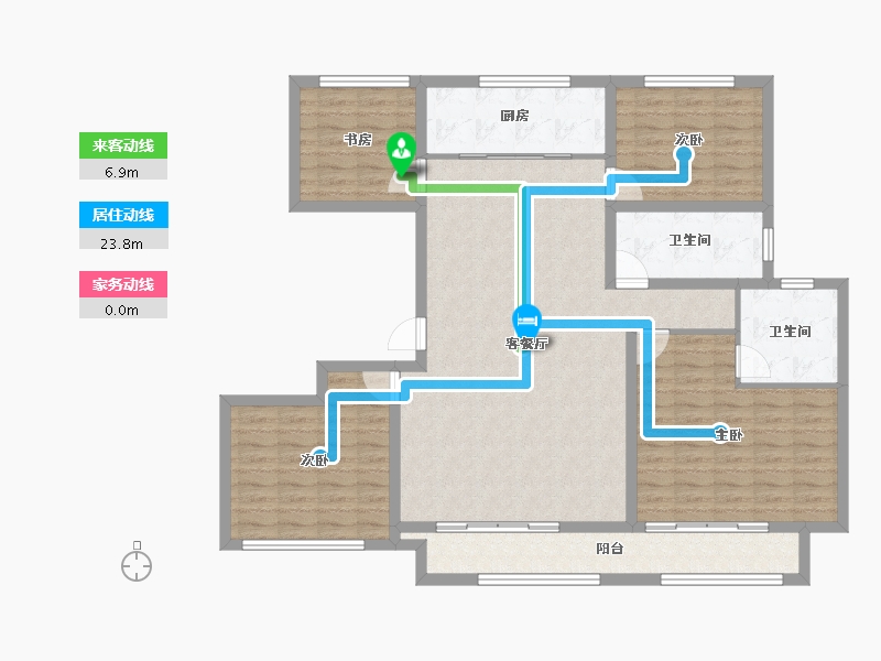 山东省-济宁市-绿城·诚园-124.90-户型库-动静线