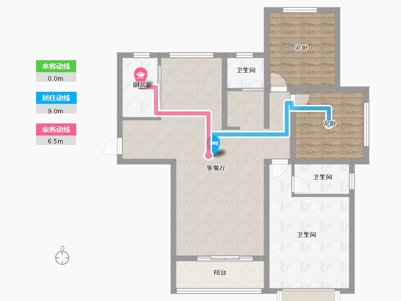 河南省-洛阳市-美景麓园-104.91-户型库-动静线