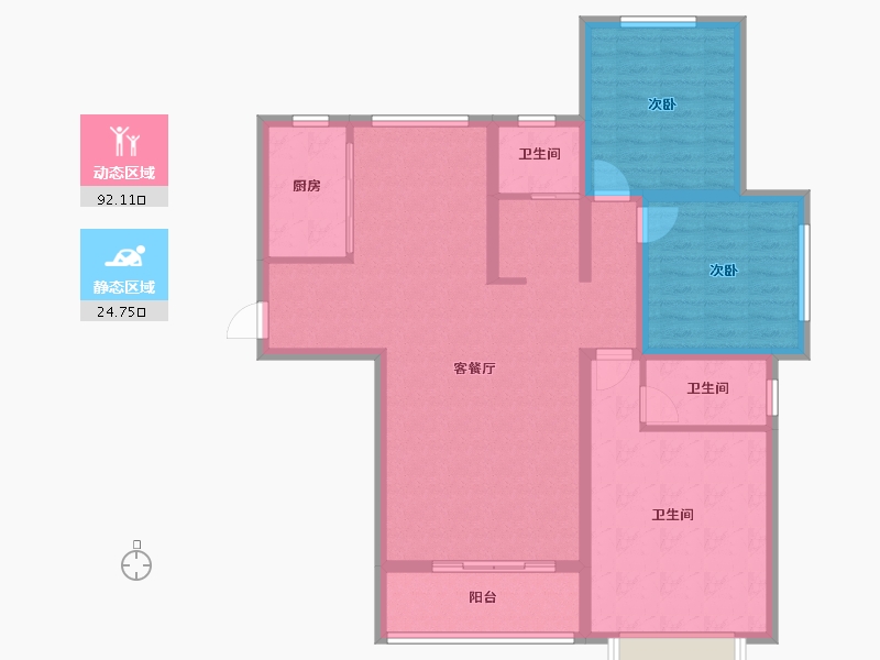 河南省-洛阳市-美景麓园-104.91-户型库-动静分区