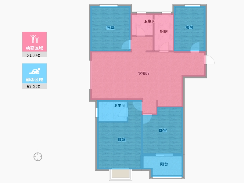 山东省-泰安市-城建首府-106.24-户型库-动静分区