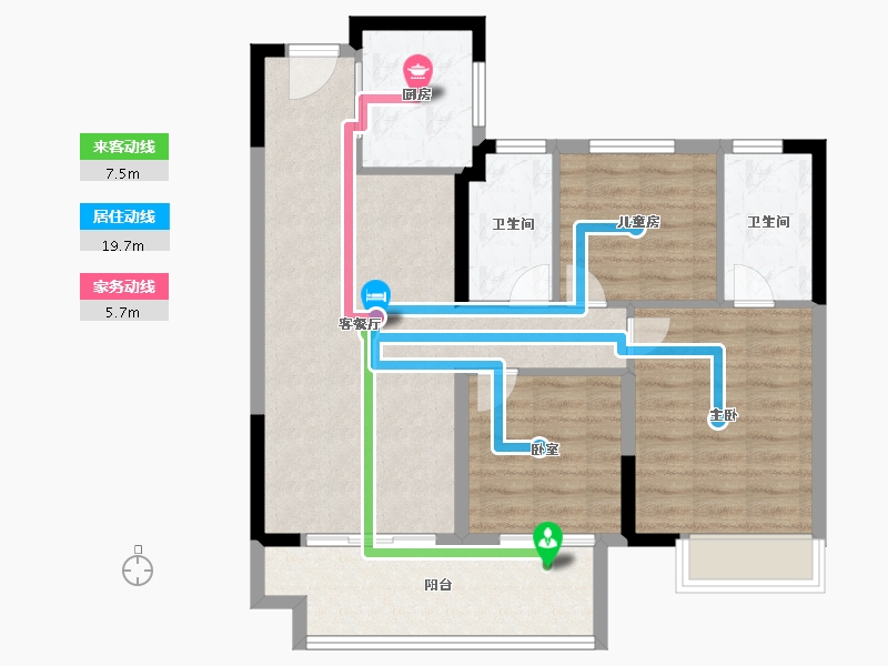 河南省-漯河市-昌建峰璟-83.67-户型库-动静线