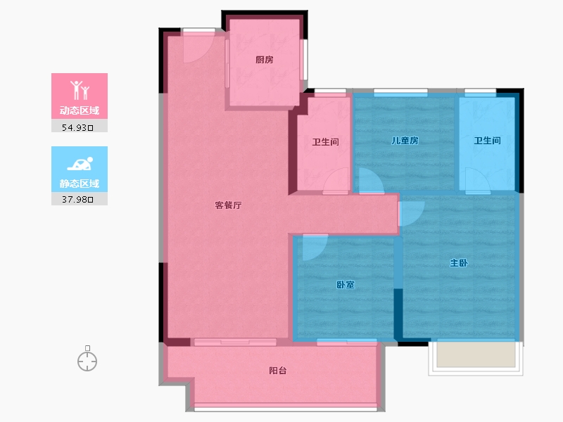 河南省-漯河市-昌建峰璟-83.67-户型库-动静分区