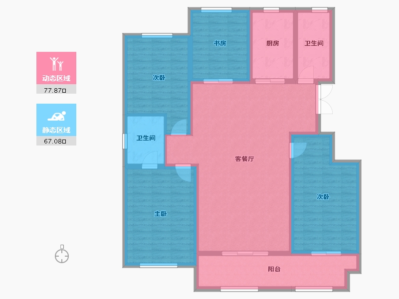 山东省-潍坊市-恒信领峰-130.92-户型库-动静分区