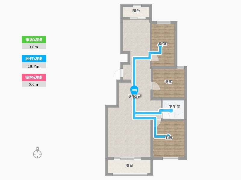 辽宁省-葫芦岛市-三和恬园-83.49-户型库-动静线