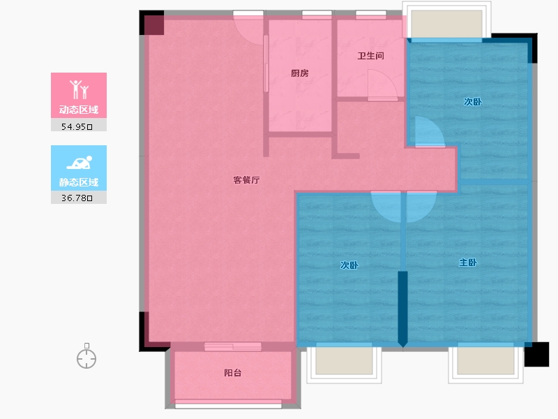 湖北省-黄石市-正泰华府-83.25-户型库-动静分区