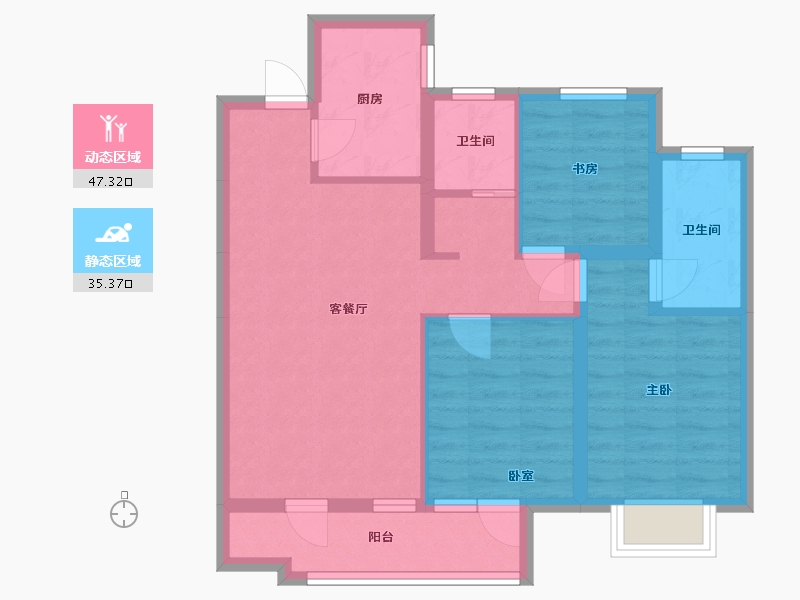 河北省-石家庄市-东胜时间山-82.56-户型库-动静分区