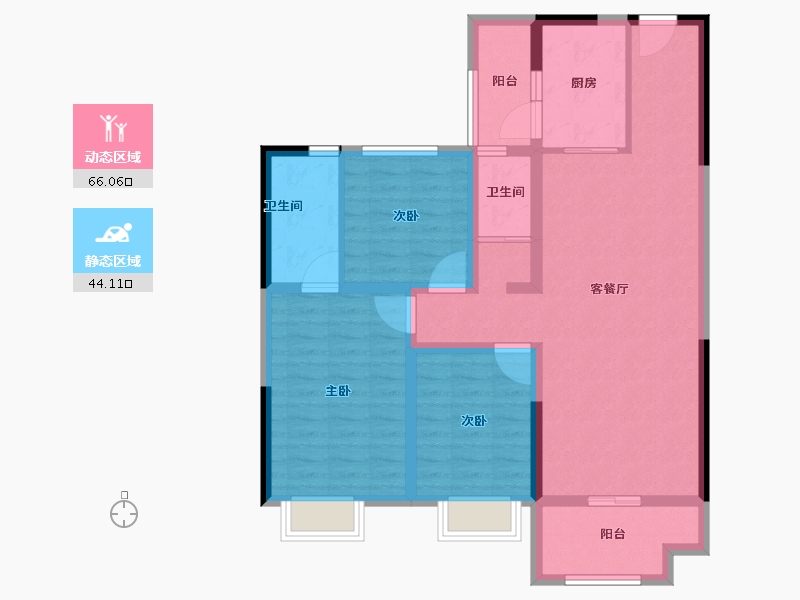 山东省-临沂市-蒙阴碧桂园天樾湾-97.89-户型库-动静分区