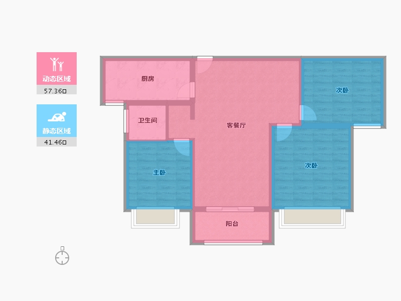 河南省-洛阳市-美景麓园-88.53-户型库-动静分区