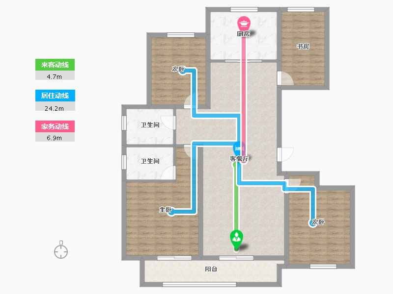 山东省-济宁市-绿城·诚园-136.09-户型库-动静线