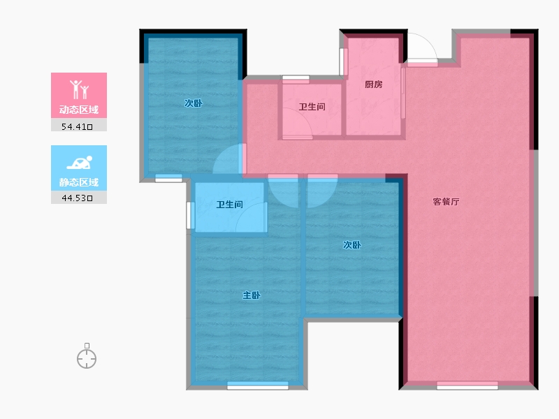 湖北省-十堰市-汉江璟城-89.03-户型库-动静分区