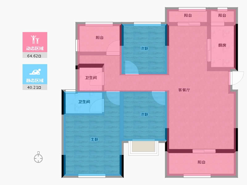 四川省-宜宾市-海成高铁生态城·西区A组团-92.31-户型库-动静分区