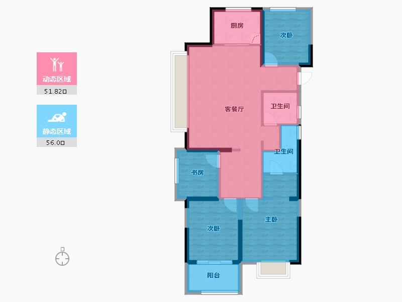 湖南省-岳阳市-祥生金麟府-96.15-户型库-动静分区