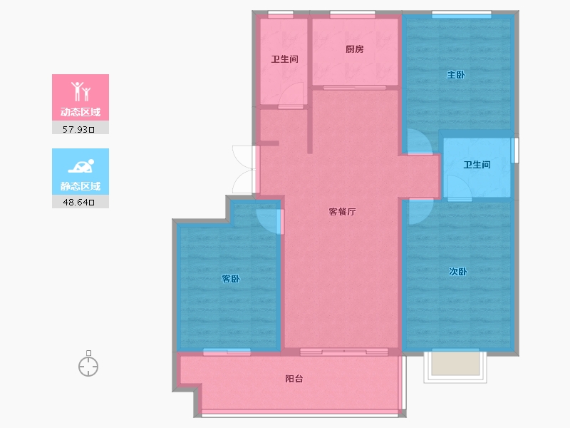 山东省-菏泽市-万城蓝钻庄园-96.01-户型库-动静分区