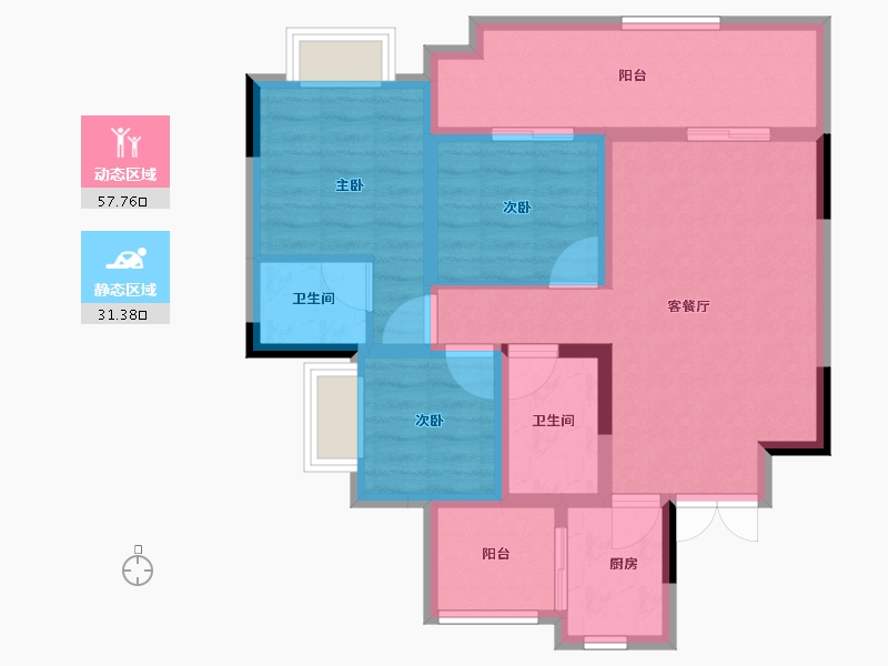 四川省-宜宾市-海成高铁生态城·西区A组团-78.69-户型库-动静分区