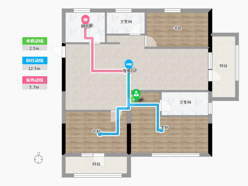 山东省-济宁市-金色兰庭香堤-103.21-户型库-动静线