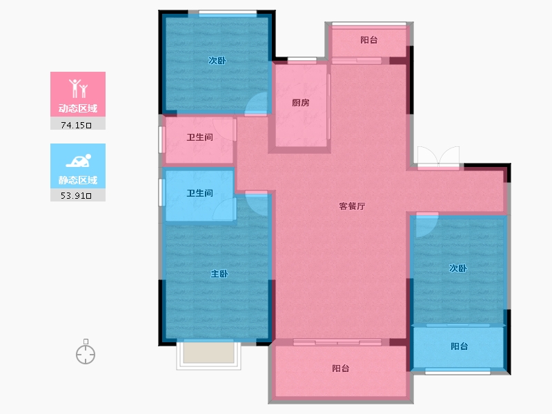 河南省-洛阳市-美景麓园-115.17-户型库-动静分区