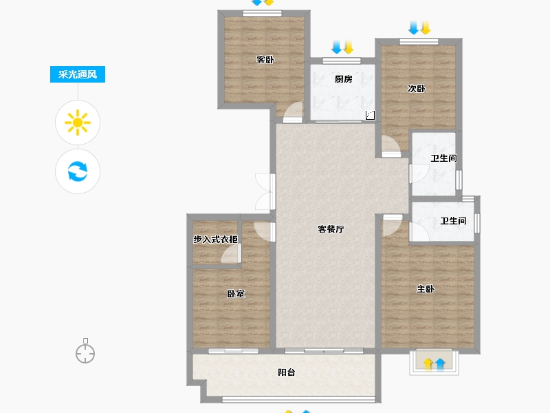 山东省-菏泽市-中达祥泰御府-124.01-户型库-采光通风