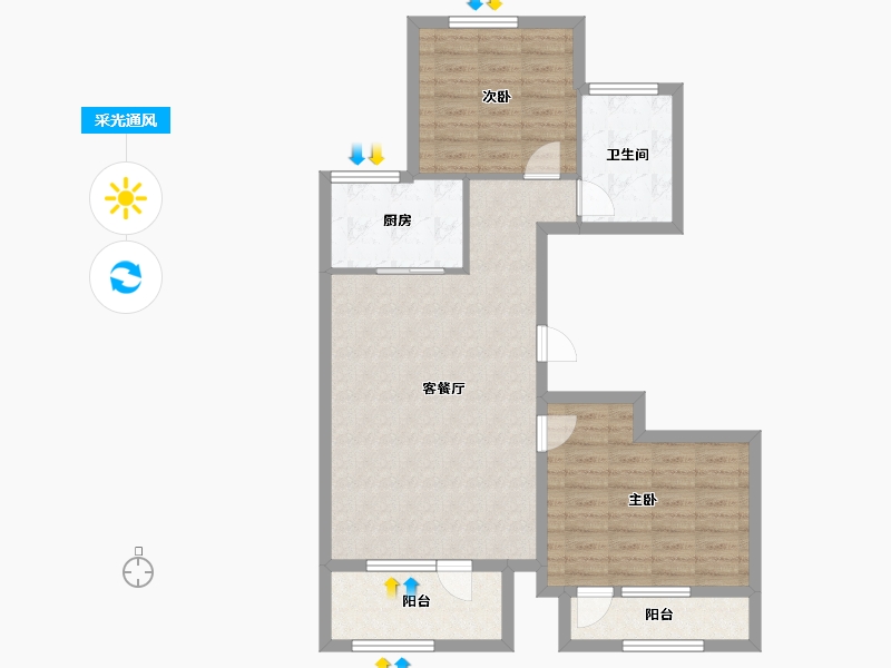 山东省-烟台市-月季花城-81.14-户型库-采光通风