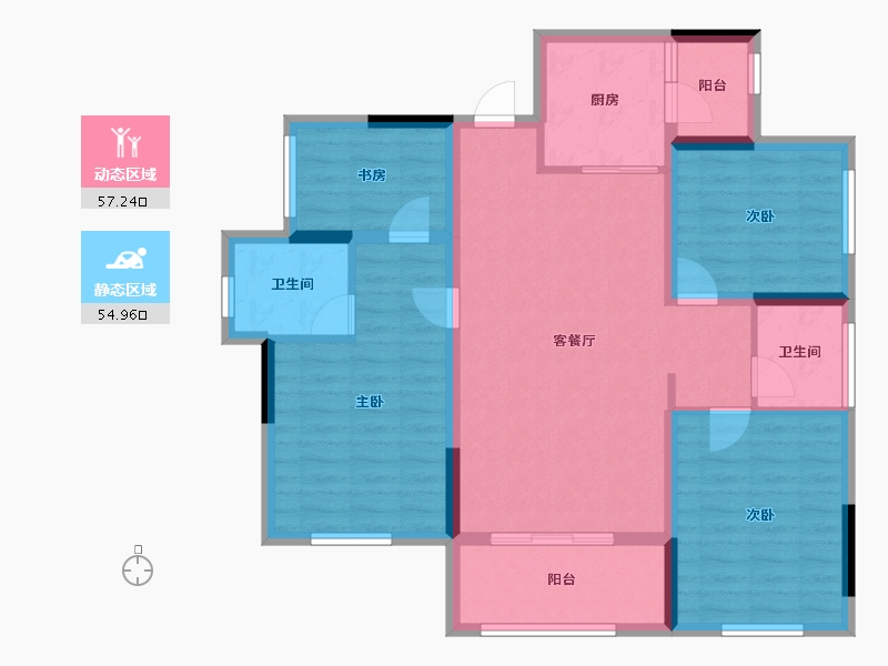 四川省-南充市-优筑紫御天成-100.22-户型库-动静分区