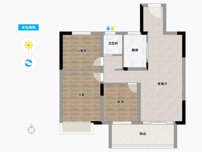 河南省-漯河市-昌建峰璟-78.53-户型库-采光通风