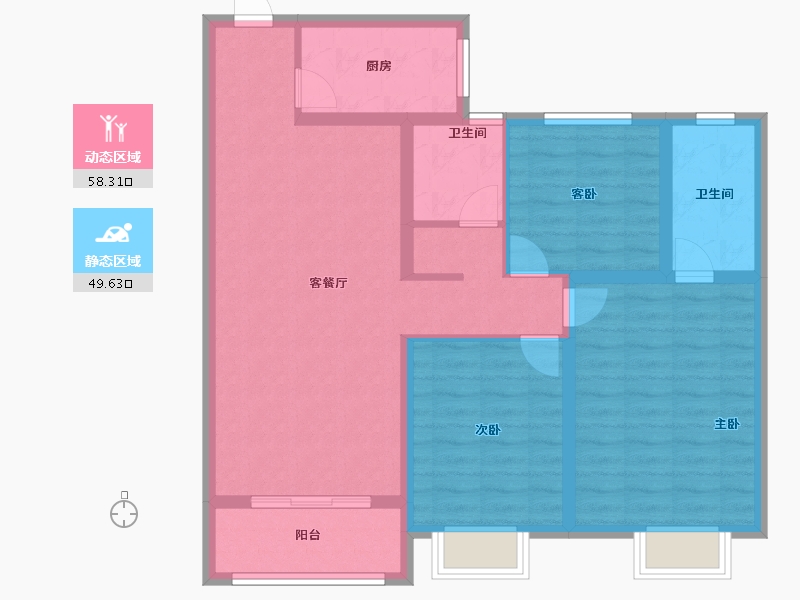 山东省-菏泽市-城盛豪庭-96.50-户型库-动静分区