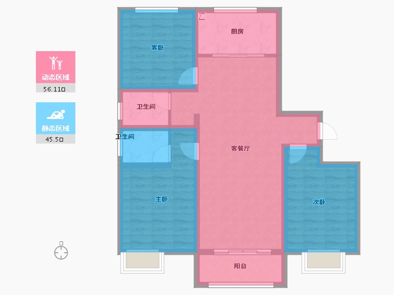 山东省-菏泽市-城盛豪庭-90.41-户型库-动静分区