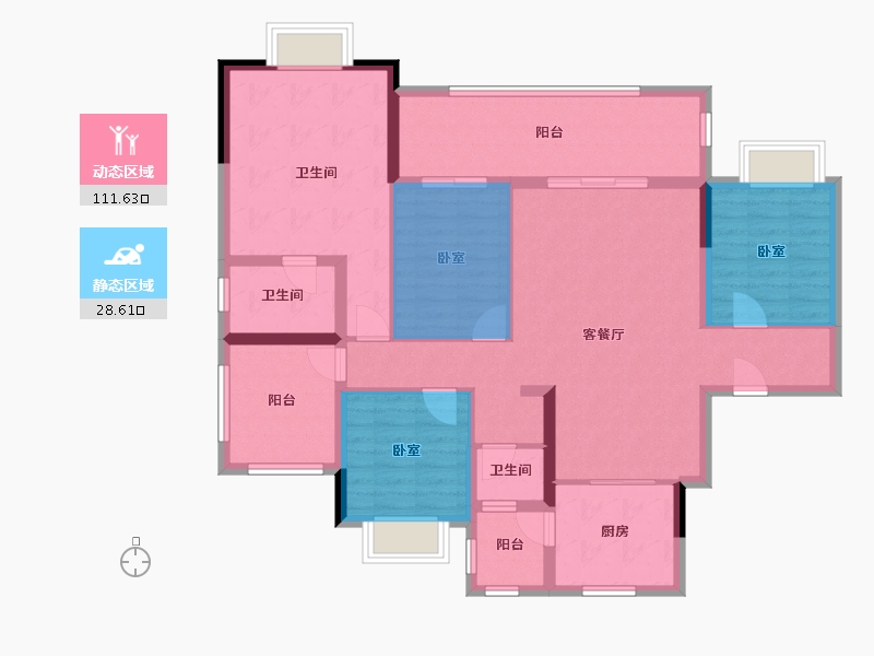 贵州省-黔西南布依族苗族自治州-麒龙香林美域-116.75-户型库-动静分区