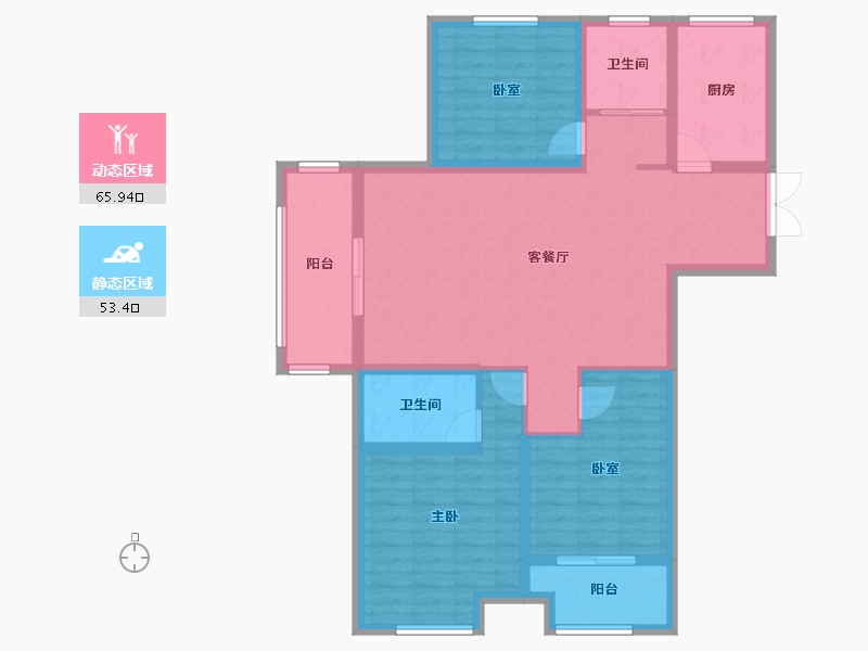 山东省-菏泽市-曹县天润城-106.81-户型库-动静分区