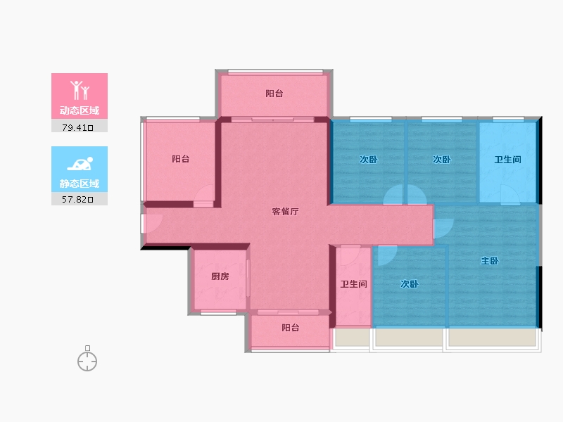 广西壮族自治区-玉林市-陆川碧桂园风华里-124.42-户型库-动静分区